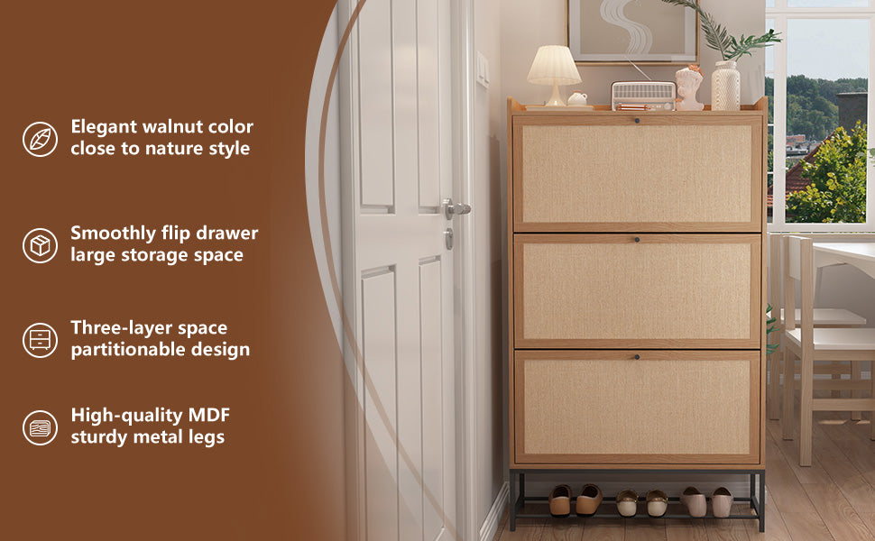Entryway Wooden Shoe Cabinet image1