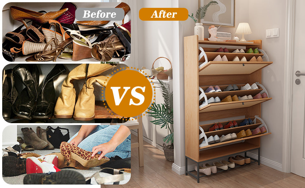 Entryway Wooden Shoe Cabinet image3