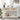 Beige White Modern Narrow Boho Entryway Console Table with Open Storage Shelves and Burlap Rattan Drawers