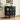 Black 31'' Semi-Circle Sideboard Buffer Storage Cabinet Console Table with Wooden Finish & Acrylic Doors