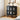 Black 31'' Semi-Circle Sideboard Buffer Storage Cabinet Console Table with Wooden Finish & Acrylic Doors