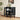Black 31'' Semi-Circle Sideboard Buffer Storage Cabinet Console Table with Wooden Finish & Acrylic Doors