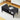 Mid-Century Modern Rectangular Wood Coffee Table Black with Waveform Panel Sliding Door