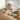 Mid-Century Modern Rectangular Wood Coffee Table Natural with Waveform Panel Sliding Door