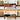 Mid-Century Modern Rectangular Wood Coffee Table Walnut with Waveform Panel Sliding Door