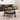 Black Hexagon Coffee Table Glass Top with 16 Color Lights and Voice Control Induction