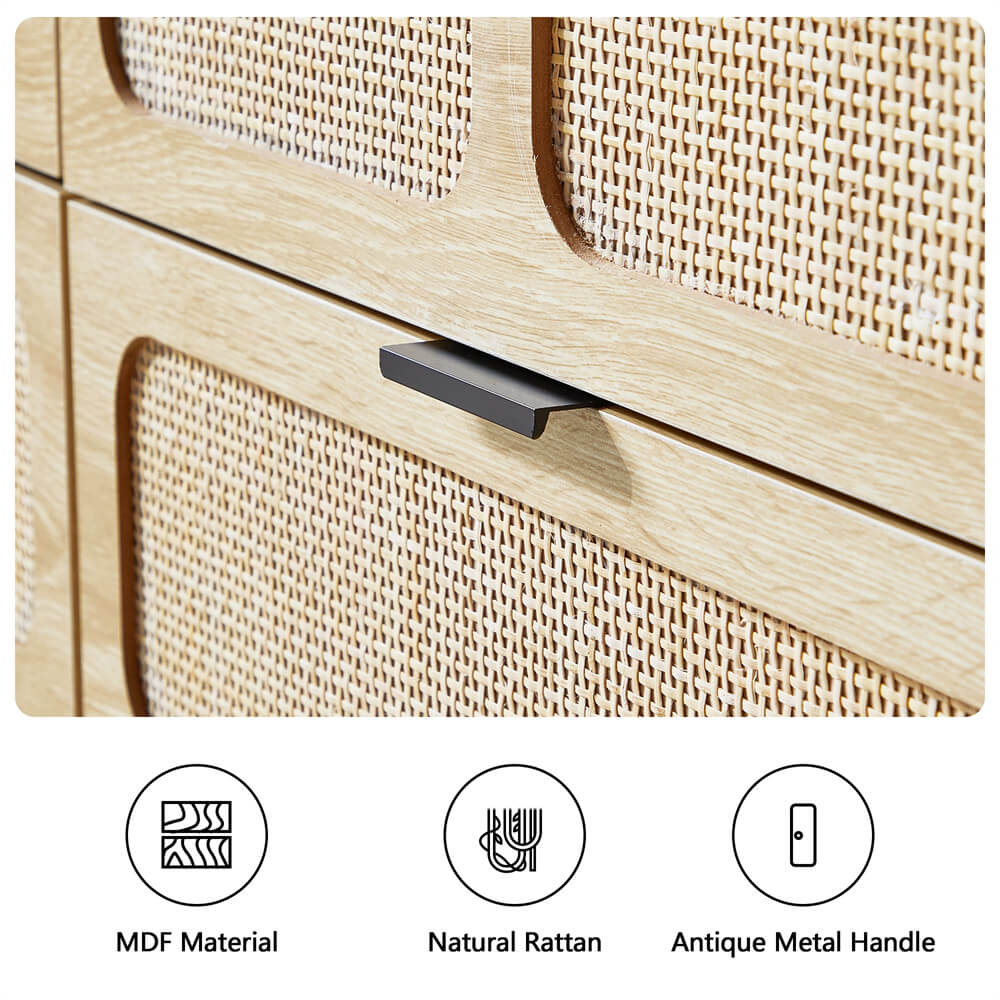 Modern Rattan 6 Drawers Dresser