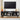 Modern TV Stand Console Table Black with Glass Sliding Door and Adjustable Shelves