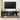 Modern TV Stand Console Table Black with Glass Sliding Door and Adjustable Shelves