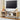 Modern TV Stand Console Table Natural with Glass Sliding Door and Adjustable Shelves