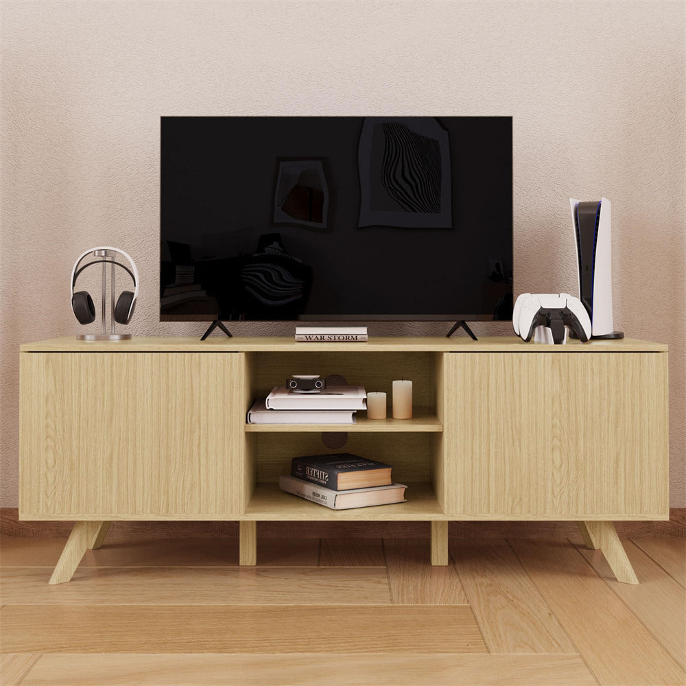 Modern Wooden TV Stand Natural
