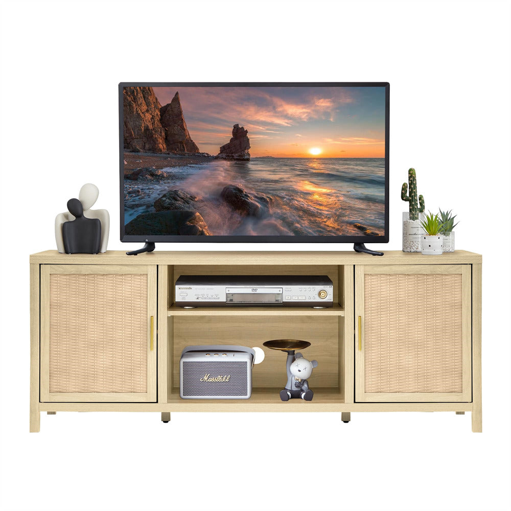 Natural 55 inch Low TV Console Table