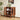 Walnut 31'' Semi-Circle Sideboard Buffer Storage Cabinet Console Table with Wooden Finish & Acrylic Doors