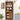 Walnut 71" 6-Tier Tall Corner Storage Cabinet with 2 Fluted Doors