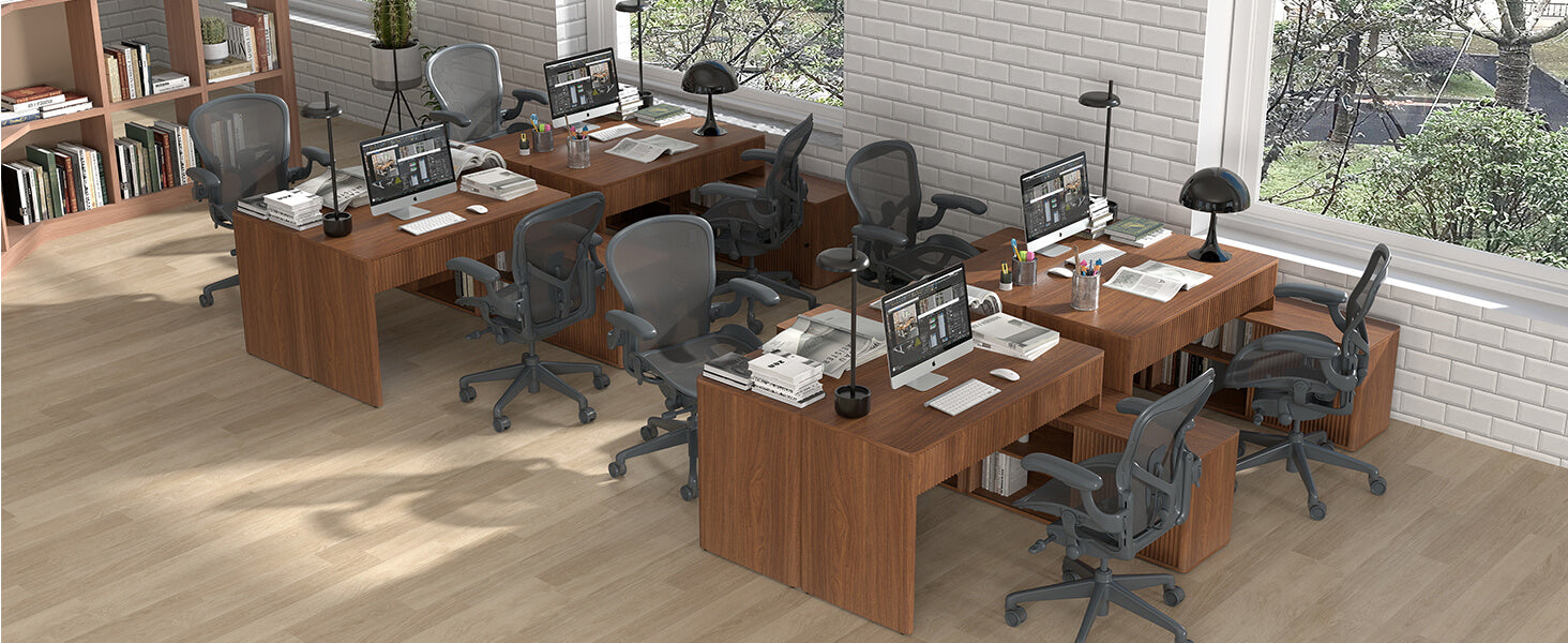 Walnut Corner L Shaped Computer Desk Table 1