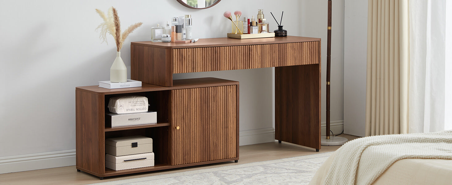 Walnut Corner L Shaped Computer Desk Table 6
