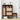 Walnut Large 18 Pair Shoe Storage Cabinet with 2 Flip Drawers and Shoe Bench