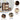Walnut Large 18 Pair Shoe Storage Cabinet with 2 Flip Drawers and Shoe Bench
