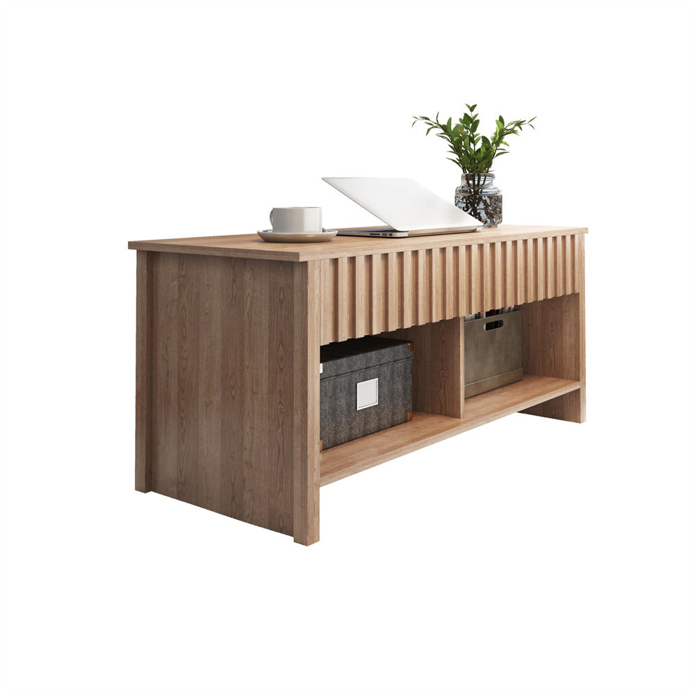 Walnut Mid Century Modern Rustic Rattan TV Stand 65 inch with Storage and Shelves