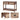 Walnut Modern Narrow Boho Entryway Console Table with Open Storage Shelves and Burlap Rattan Drawers