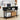 Black Modern Narrow Sofa Console Table with Storage and Sliding Door