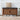 Walnut Modern Shoe Storage Bench with Leather Cushion and Sliding Door